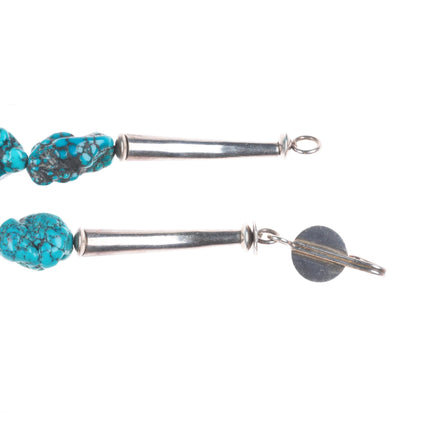 Artie Yellowhorse Navajo sterling silver spiderweb turquoise beaded necklace