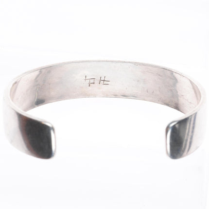 6.75" Vintage  Larry Pooyouma Hopi overlay cuff bracelet sterling silver