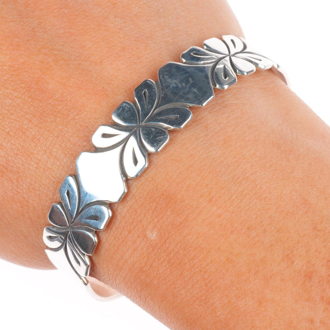 6.25" Steve Yellowhorse Navajo sterling silver stacker band cuff bracelet