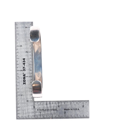 7.2" KL Hopi Overlay slim stacker cuff bracelet sterling silver