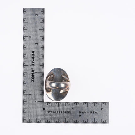 sz8 Rick Tolino Navajo sterling silver spiderweb turquoise ring