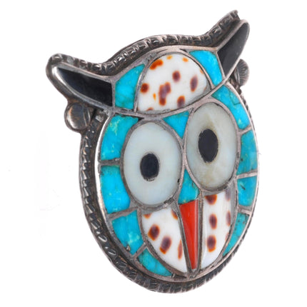 Ted Edaakie Zuni sterling silver turquoise/coral/shell inlay own pin/pendant