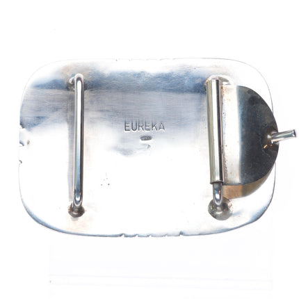 Vintage Southwester/Native American sterling silver turquoise belt buckle Eureka