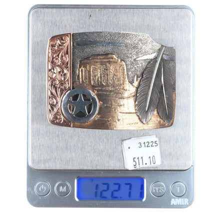 Rare 2013 Bohlin 14k gold/Sterling silver Lone Ranger belt buckle Disney 59/80