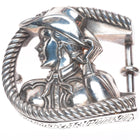 Retro Barry Kieselstein Cord sterling silver cowgirl belt buckle Rope horseshoe