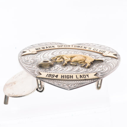 Sterling silver Reno Nevada 1994 High Lady Pig belt buckle Newark Sportmens club