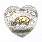 Sterling silver Reno Nevada 1994 High Lady Pig belt buckle Newark Sportmens club