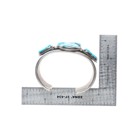 6" Andy Cadman Navajo sterling silver high grade turquoise cuff bracelet