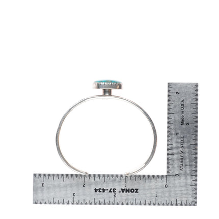 6.25" EN Navajo spiderweb turquoise deep stamped sterling silver cuff bracelet