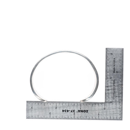 7.1" Ira Custer Navajo sterling silver deep stamped band cuff bracelet