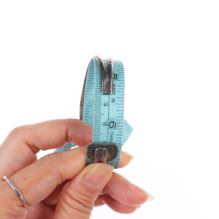 6.25" Vintage Navajo sterling silver red spiderweb turquoise cuff bracelet