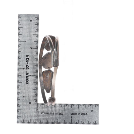 6.25" Vintage Navajo sterling silver red spiderweb turquoise cuff bracelet