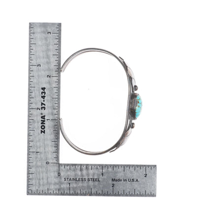 6.25" Vintage Navajo sterling silver red spiderweb turquoise cuff bracelet