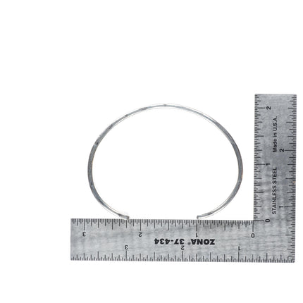 7" Nora Tahe Navajo deep stamped sterling silver sturdy stacker cuff bracelet