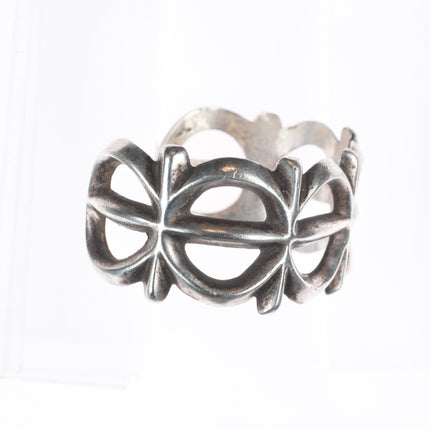 6.6" Vintage Navajo or Zuni cast ingot/sterling silver cuff bracelet