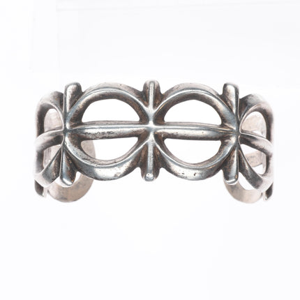 6.6" Vintage Navajo or Zuni cast ingot/sterling silver cuff bracelet