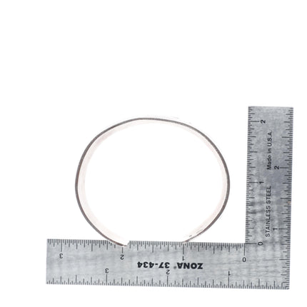 6.6" Wilbur Anderson Navajo sterling silver bear overlay wide cuff bracelet