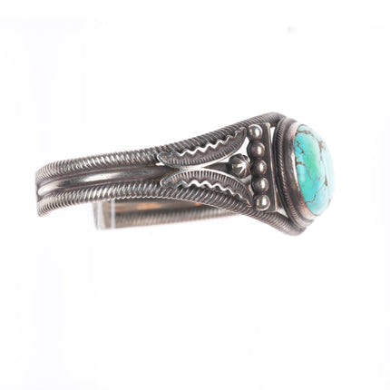 6.5" Howard Nelson Navajo sterling silver high grade turquoise cuff bracelet