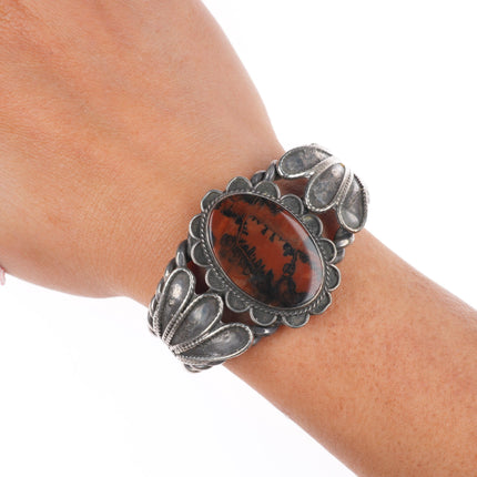 6.5" Howard Nelson Navajo sterling silver high grade turquoise cuff bracelet