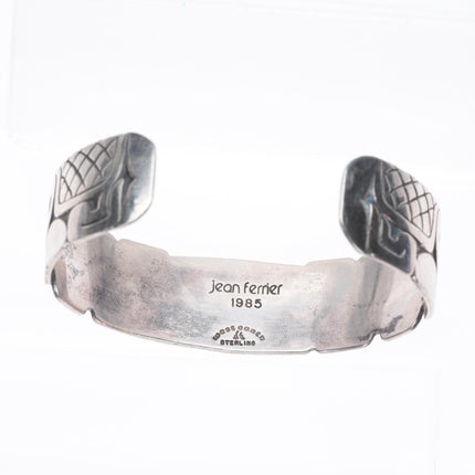 6.25" Jean Ferrier 1985 cast sterling silver Northwest coast cuff bracelet
