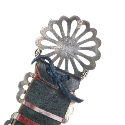 42" Heavy Vintage Navajo sandcast sterling silver butterfly concho belt