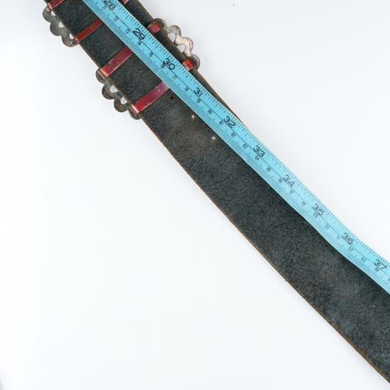 42" Heavy Vintage Navajo sandcast sterling silver butterfly concho belt