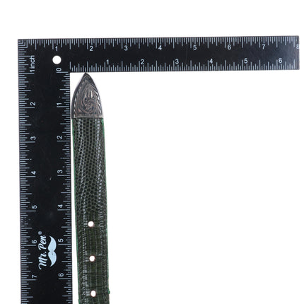 42" Vintage 1" sterling silver hand engraved ranger belt buckle set