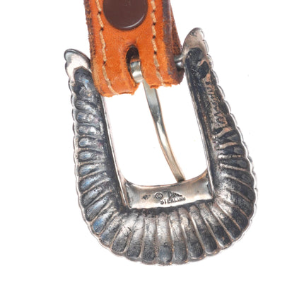 31" Douglas Magnus 3/4"  Santa Fe ranger belt buckle set sterling silver