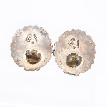 Navajo sterling silver Nevada Blue turquoise earrings Golden Eagle Trading Co.