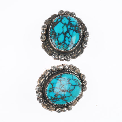Navajo sterling silver Nevada Blue turquoise earrings Golden Eagle Trading Co.