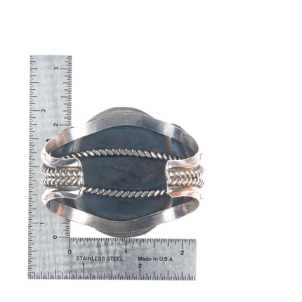 6.75" Lambert Homer Jr Zuni sterling silver fine intarsia inlay cuff bracelet