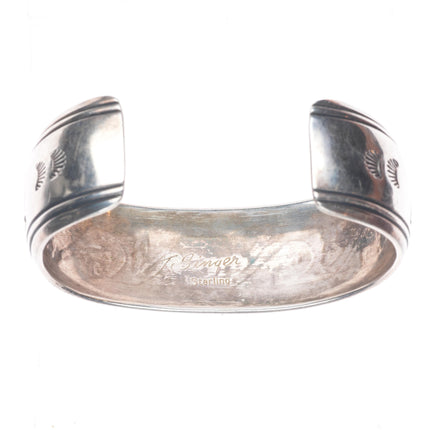 7.75" Vintage Navajo Tommy Singer large sterling silver cuff bracelet