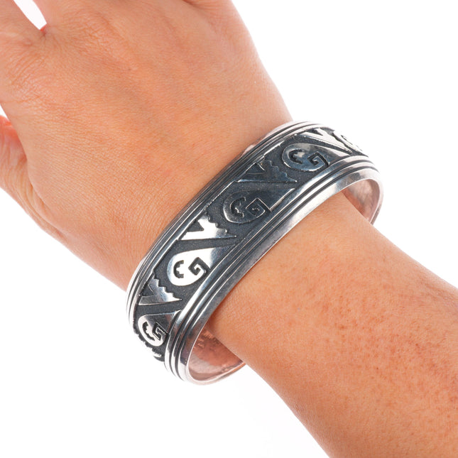 7.75" Vintage Navajo Tommy Singer large sterling silver cuff bracelet