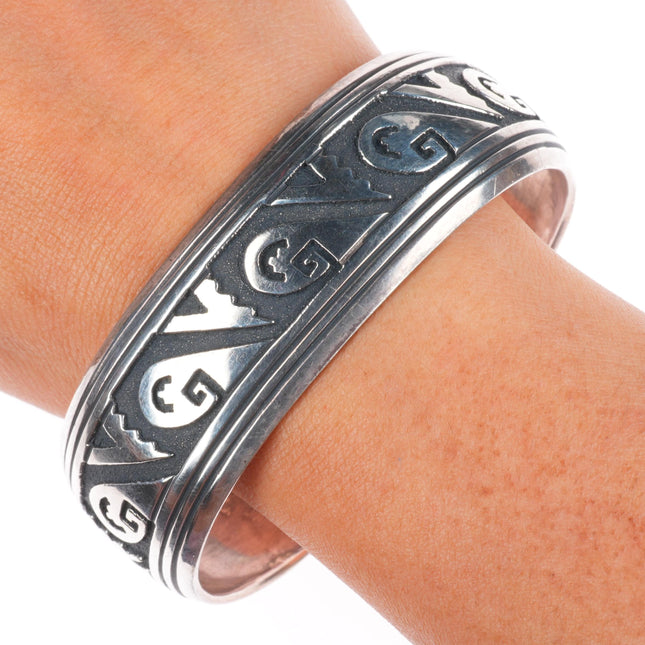 7.75" Vintage Navajo Tommy Singer large sterling silver cuff bracelet