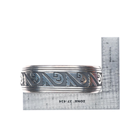 7.75" Vintage Navajo Tommy Singer large sterling silver cuff bracelet