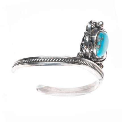 6.2" Les Baker southwestern sterling silver cuff bracelet with nice turquoise