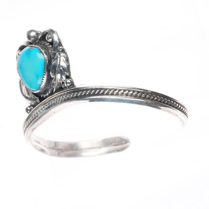 6.2" Les Baker southwestern sterling silver cuff bracelet with nice turquoise