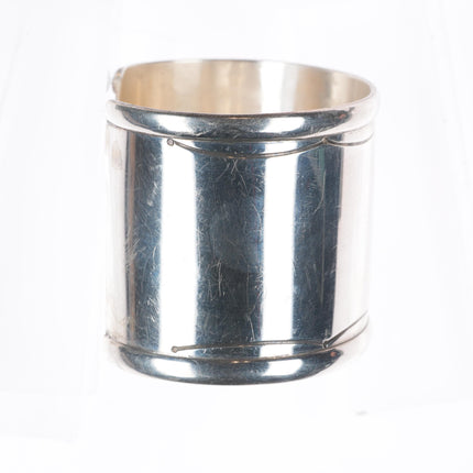 6.5" Glenn Paquin Lag Zuni wide band sterling silver cuff bracelet