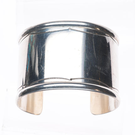 6.5" Glenn Paquin Lag Zuni wide band sterling silver cuff bracelet