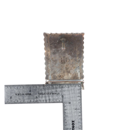 Vintage Mexican sterling silver chip inlay turquoise belt buckle