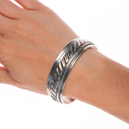 7" Philip Guerro Navajo sterling silver cuff bracelet