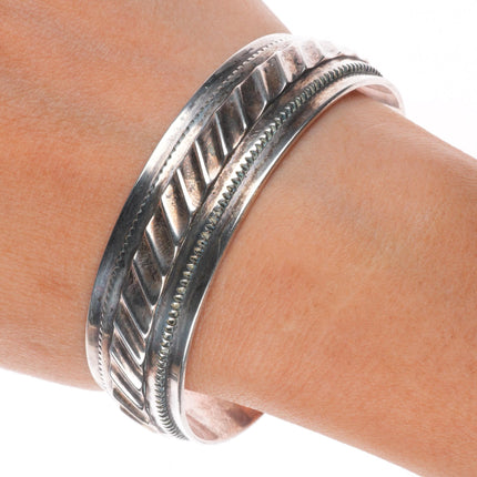 7" Philip Guerro Navajo sterling silver cuff bracelet