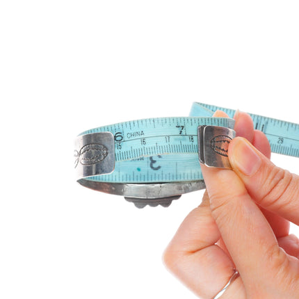 7.1" 1940's Navajo sterling silver yellow Quartz cuff bracelet