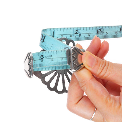 7" Vintage Navajo sandcast sterling silver wide band turquoise cuff bracelet