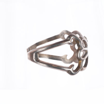 7" 40's-50's Vintage Navajo sandcast sterling silver cuff bracelet