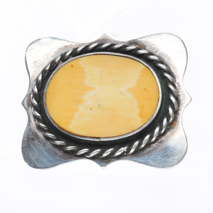 Vintage southwestern sterling silver antler/horn belt buckle