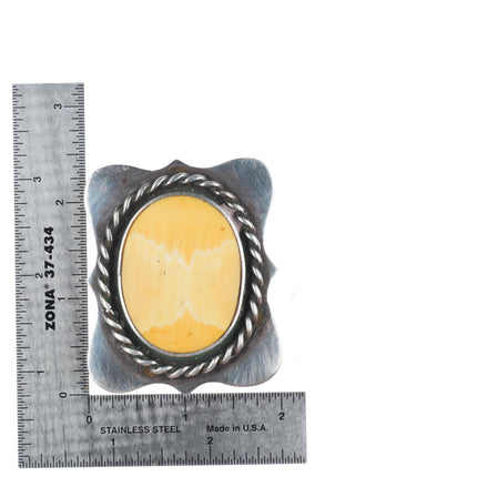 Vintage southwestern sterling silver antler/horn belt buckle