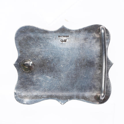 Vintage southwestern sterling silver antler/horn belt buckle