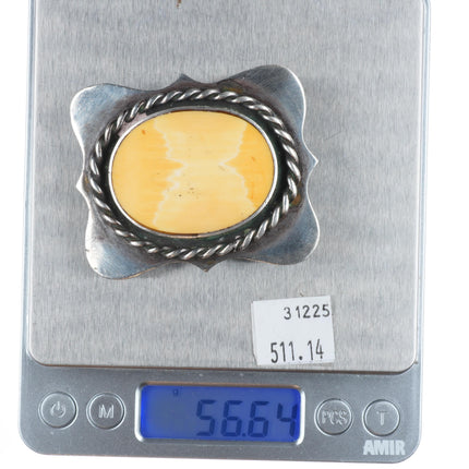 Vintage southwestern sterling silver antler/horn belt buckle