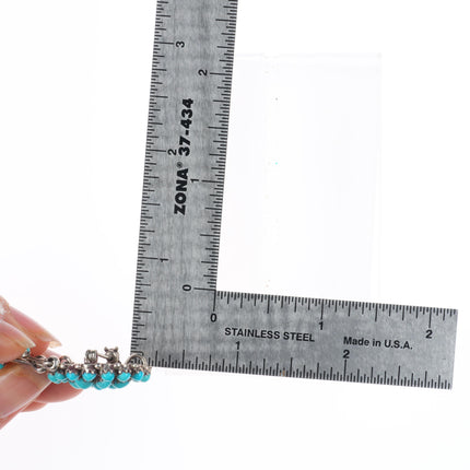 Vintage Eriacho Zuni sterling silver turquoise cluster pendant/pin with dangles